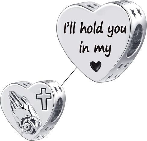 NARTGO Praying Hands Memorial Charm You Left My World ولكن أبدًا قلبي متوافق مع أساور باندورا in Saudi Arabia