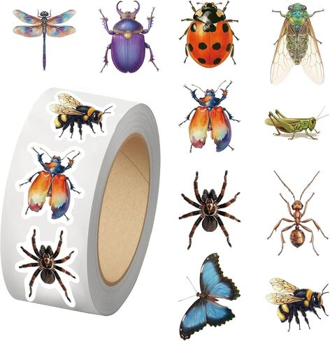 500PCS Bee Stickers Roll 10 Styles Envelope Seals Sticker Cute Animal Stickers for Kids Reward Sticker for Students Bee Themed Party Favors(500 Per Roll) in Kuwait