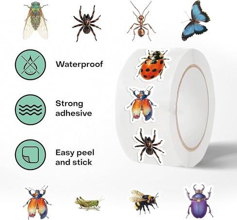500PCS Bee Stickers Roll 10 Styles Envelope Seals Sticker Cute Animal Stickers for Kids Reward Sticker for Students Bee Themed Party Favors(500 Per Roll) in Kuwait