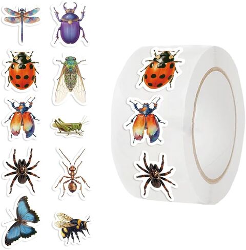 500PCS Bee Stickers Roll 10 Styles Envelope Seals Sticker Cute Animal Stickers for Kids Reward Sticker for Students Bee Themed Party Favors(500 Per Roll) in Kuwait