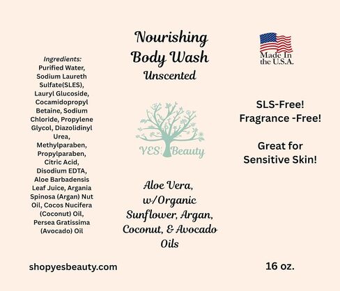 Nourishing Body Wash - YOU CHOOSE SCENT - SLS-Free Argan, Coconut, Avocado Oils (18 oz., Honey Almond) in Saudi Arabia