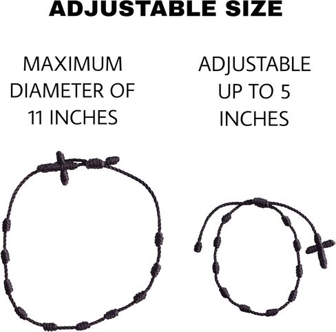 Rosary Bracelet - handmade thread bracelet for men and women - add a spiritual and elegant touch to your personal style, perfect for people of all ages. (Black) in Saudi Arabia