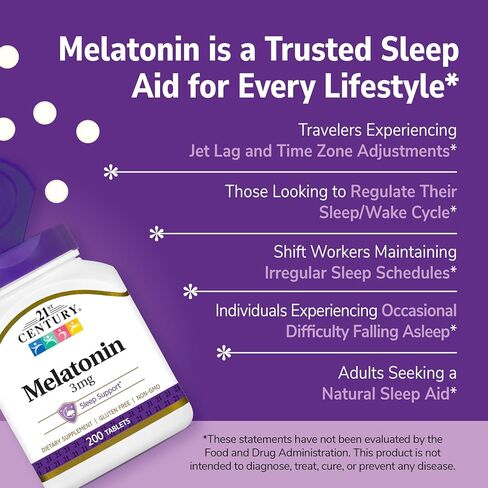 21st Century Melatonin 3 mg Tablets, 200 Count in Saudi Arabia