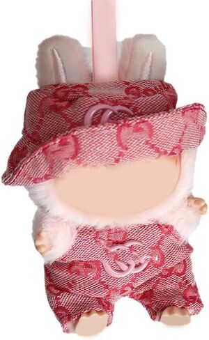 Outfit for Labubu Doll- Fashion Outfit Set with Skirt & Accessories for 6.7-inch Labubu Dolls (Pink, No Doll) in Saudi Arabia