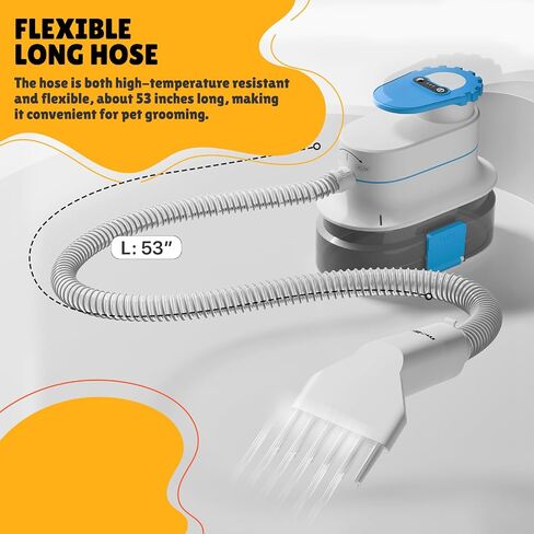 mollie Pet Grooming Kit 3-in-1 Drying & Cleaning & Cutting Pet Hair, Grooming Vacuum with 5 Pet Grooming Tools and 4 Clipper Guards for Large Doggy Cats, 4L Large Dust Box, Blue in Saudi Arabia