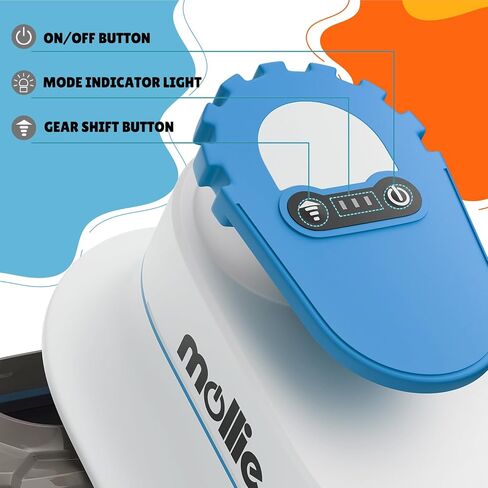 mollie Pet Grooming Kit 3-in-1 Drying & Cleaning & Cutting Pet Hair, Grooming Vacuum with 5 Pet Grooming Tools and 4 Clipper Guards for Large Doggy Cats, 4L Large Dust Box, Blue in Saudi Arabia