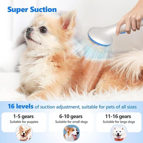 Pet Grooming Vacuum Kit, 13.4Kpa Suction Dog Grooming Vacuum With 5 Professional Pet Grooming Tools for 99% Pet Hair, Pet Grooming Kit 2L Large Capacity Container,for Dogs Cats Pet Hair Home Cleaning in Saudi Arabia