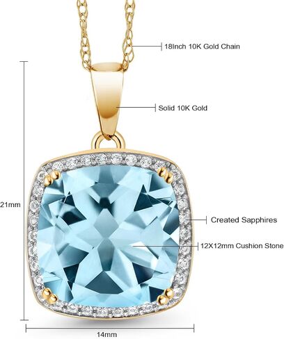 Gem Stone King 5.77ct Natural Onyx Necklace Pendant for Women Synthetic White Sapphire 10K White Gold K10 August Birthstone, Onyx onyx Synthetic Sapphire in Saudi Arabia