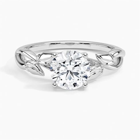 1 | 1.5 | 2 CT Moissanite الخطوبة خاتم 10K 14K 18K الذهب و 925 Sterling Silver Solitaire Leaf Style Moissanite Ring Gift للنساء (الحجر الرئيسي: جولة | 1 قيراط ، أبيض) in Kuwait