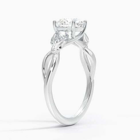 1 | 1.5 | 2 CT Moissanite الخطوبة خاتم 10K 14K 18K الذهب و 925 Sterling Silver Solitaire Leaf Style Moissanite Ring Gift للنساء (الحجر الرئيسي: جولة | 1 قيراط ، أبيض) in Kuwait