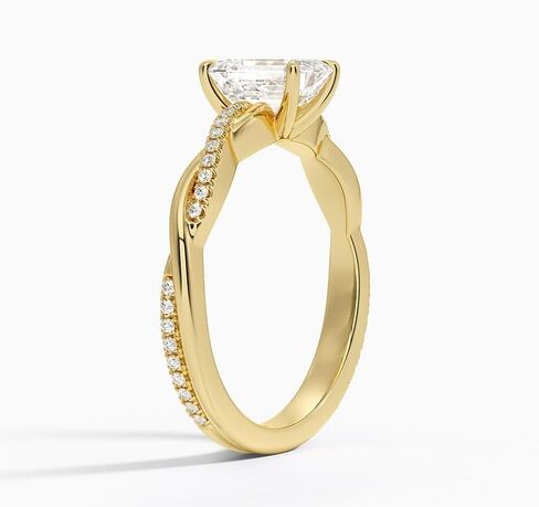 1-5 CT Moissanite الخطوبة خاتم 10K 14K 18K الذهب و 925 Sterling Silver Moissanite Infinity خاتم عيد الميلاد للنساء (الحجر: جولة | 5 قيراط ، أصفر) in Kuwait