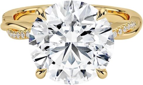 1-5 CT Moissanite الخطوبة خاتم 10K 14K 18K الذهب و 925 Sterling Silver Moissanite Infinity خاتم عيد الميلاد للنساء (الحجر: جولة | 5 قيراط ، أصفر) in Kuwait