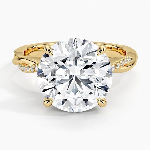 1-5 CT Moissanite الخطوبة خاتم 10K 14K 18K الذهب و 925 Sterling Silver Moissanite Infinity خاتم عيد الميلاد للنساء (الحجر: جولة | 5 قيراط ، أصفر) in Kuwait