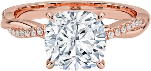 1-5 CT Moissanite الخطوبة خاتم 10K 14K 18K الذهب و 925 Sterling Silver Moissanite Infinity خاتم عيد الميلاد للنساء (الحجر: جولة | 5 قيراط ، أصفر) in Kuwait
