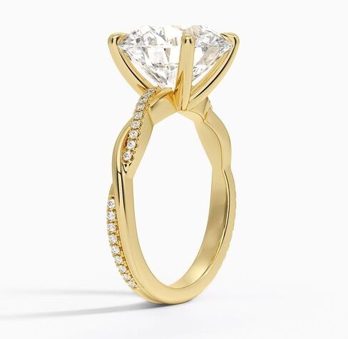 1-5 CT Moissanite الخطوبة خاتم 10K 14K 18K الذهب و 925 Sterling Silver Moissanite Infinity خاتم عيد الميلاد للنساء (الحجر: جولة | 5 قيراط ، أصفر) in Kuwait