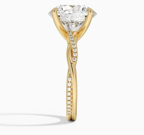 1-5 CT Moissanite الخطوبة خاتم 10K 14K 18K الذهب و 925 Sterling Silver Moissanite Infinity خاتم عيد الميلاد للنساء (الحجر: جولة | 5 قيراط ، أصفر) in Kuwait