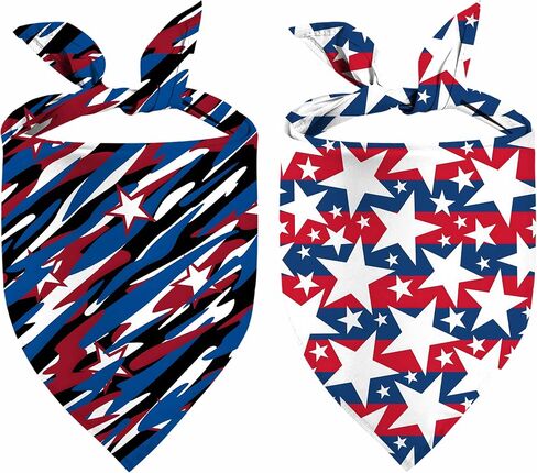 الرابع من يوليو الكلب Bandanas ، 2 حزمة عكسية USA Bandana الوطنية لوي والفتاة ، النسيج المتين قسط ، وشاح أليف العلم الأمريكي للكلاب الصغيرة الكبيرة والكبيرة الإضافية in Kuwait