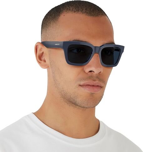 Arnette Men's AN4334 Cold Heart 2.0 Square Sunglasses, Transparent Blue/Clear Orange/Dark Blue, 53 mm in Saudi Arabia