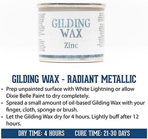 Dixie Belle Gilding Wax | بريق فاخر معدني قائم على النفط لشراء ، وميض في مشاريع DIY | مُحسّن للتفاصيل للأثاث والأجهزة والخشب ... in Kuwait