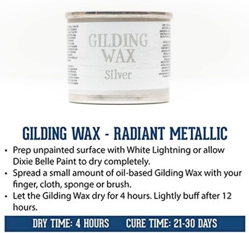 Dixie Belle Gilding Wax | بريق فاخر معدني قائم على النفط لشراء ، وميض في مشاريع DIY | مُحسّن للتفاصيل للأثاث والأجهزة والخشب ... in Kuwait