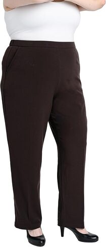 Briggs New York Women’s Plus Size Pull On Dress Pant Average & Short Length, Heather Grey, 16W in Kuwait