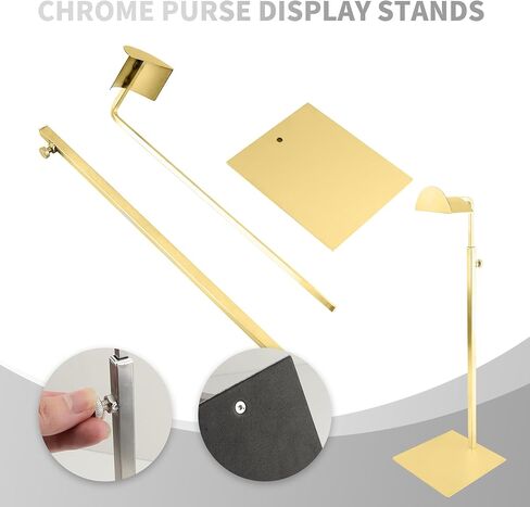 3 Pack Adjustable Height Handbag Display Stand, Stainless Steel Purse Display Rack Stand Silver Single Hanging Hook Bag Holder Display for Store in Saudi Arabia