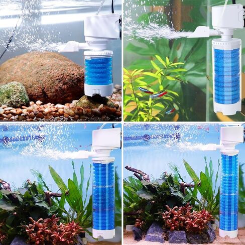 20-100 Gal متعددة الوظائف مرشح حوض السمك ، تصل إلى 320GPH فقاعة قابلة للتعديل والوضع المزدوج الصامت مرشح خزان الأسماك الداخلي للترشيح ، والأكسجين ، الدورة الدموية ، Wavemaker in Saudi Arabia