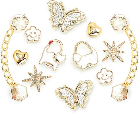 12 PCS Flower Pearl Shoe Charms for Girls ، DIY Shoes Decoration Cute Clog Associory Jewelry for Women ، Hose Decorations for Handals ، Bling Pretty Fancy Charms for Party Form in Saudi Arabia