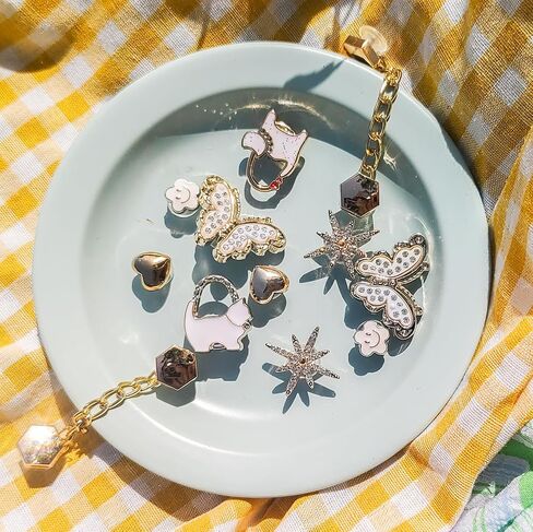 12 PCS Flower Pearl Shoe Charms for Girls ، DIY Shoes Decoration Cute Clog Associory Jewelry for Women ، Hose Decorations for Handals ، Bling Pretty Fancy Charms for Party Form in Saudi Arabia