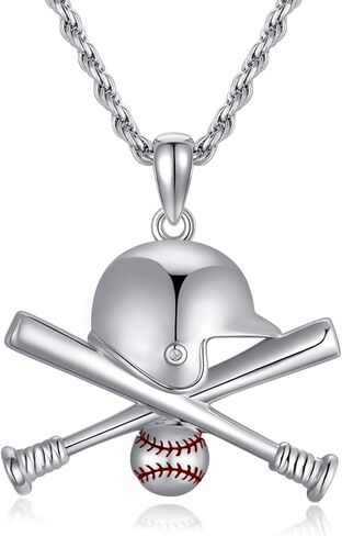 قلادة بيسبول من الفضة الاسترلينية من الكتاب المقدس الصليب الفيلبي 4:13 يمكنني فعل كل شيء البيسبول قلادة هدية للرجال الولد in Kuwait