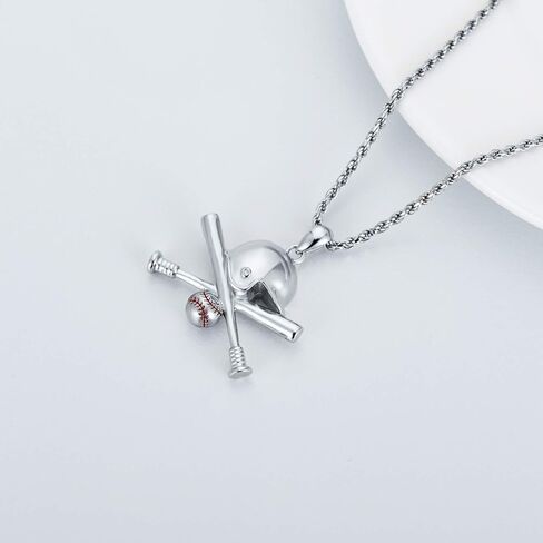 قلادة بيسبول من الفضة الاسترلينية من الكتاب المقدس الصليب الفيلبي 4:13 يمكنني فعل كل شيء البيسبول قلادة هدية للرجال الولد in Kuwait