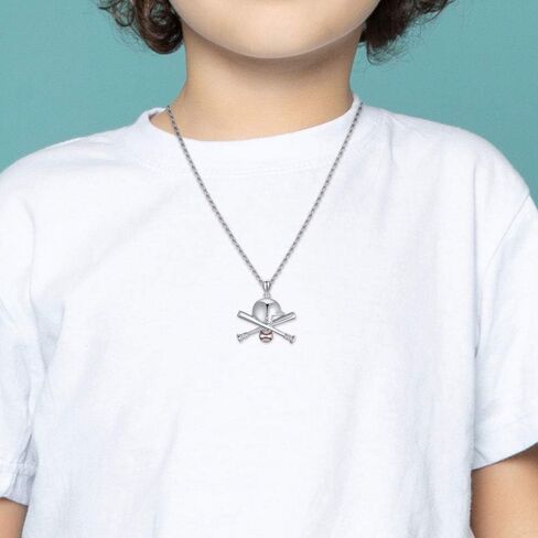 قلادة بيسبول من الفضة الاسترلينية من الكتاب المقدس الصليب الفيلبي 4:13 يمكنني فعل كل شيء البيسبول قلادة هدية للرجال الولد in Kuwait