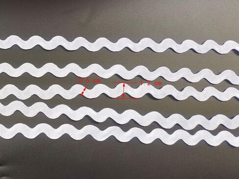 Rick Rack Trim 6mm 25 Yards Wave Bending Fringe Trim for Sewing Accessories Craft (White, 6mm, 260610) in Kuwait