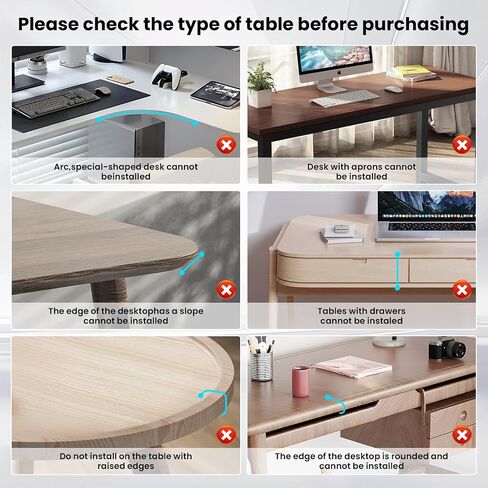 Keyboard Tray Under Desk, Pull Out Keyboard & Mouse Tray with Adjustable C-clamp, 25.6(31.5 Including Clamps) x 11.8 Inch Slide Out Computer Keyboard Drawer Mouse Tray for Typing,White in Kuwait