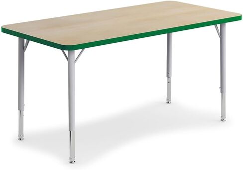 NBF Signature Series ارتفاع المناهج الدراسية جدول المستطيل القابل للتعديل القيقب/الحافة الحمراء | تصميم مرن ، أثاث الفصل الدراسي ، سهل التنظيف in Kuwait