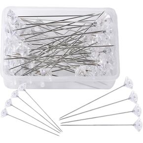 DIY Jewelry Making Pins Set Pcs Diamond Shape Head Pins Plastic Case for Cross-Stitch Embroidery Sewing