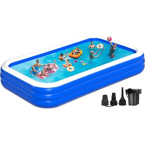 Extra Large Inflatable Pool for Family, 180'' x 76'' x 22'' Full-Sized Blow Up Pool for Adults, Oversized Thickened Inflatable Swimming Pool for Summer Water Party Backyard Garden Lawn