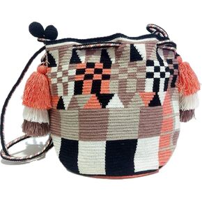 Wayuu Crochet Tote Bag, Woven Mochila, Colombian Tribal Bag, Beach Bag