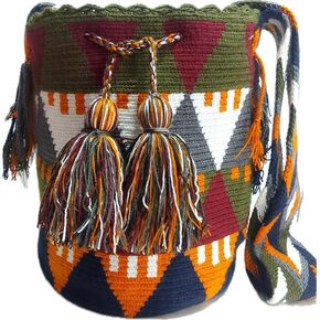 Large Wayuu Bag – Colombian Crochet Tote Mochila – Woven Tribal Crossbody Bag – Boho Shoulder Purse – Beach Bag – Indigenous Art – Gift Ready