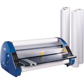 USI CSL 2700 Thermal (Hot) Roll Laminator Kit, Laminates Films up to 27" Wide and 3 Mils Thick, UL Listed, Includes 4 Rolls of Premium 27", 3 Mil Opti Clear Film, Industry's Best 2-Year Warranty