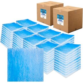 LAUCO Paint Spray Booth Exhaust Filter Pad 20" x 20" x 2", 18 Gram Fiberglass Paint Arrestors - Captures Traps Overspray Paint Particles in Auto Car Autobody Refinish Booths (50)