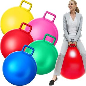 Lewtemi 5 PCS Hopper Ball Games Outdoor Mames Jumping Hopping Collating Colling Ball مع مقبض ومضخة الهواء للبالغين الرياضة في الملعب الرياضي. in Kuwait