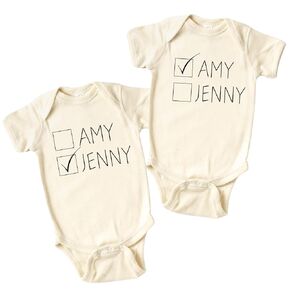 Baby Name Twin Onesie, Funny Name Twin Onesie, Cute Baby Gift for Twins Shirt, Funny Best Friends Twin Shirt, Newborn Baby Clothes, Twin Funny Clothes, Baby Shower Gift, Twin Baby Outfit