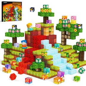 Gobidex 100pcs الكتل المغناطيسية ألعاب بناء الأطفال القائمة على اللعبة للأولاد Girls 3+ ، Build Magwonder World مع مكعبات Zomblock Magnets ، و Game Game Mift For Birthday