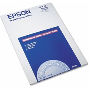 Epson Watercolor Paper Radiant, White, 13 x 19 Inches, 20 Sheets (S041351)