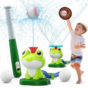 Water Sprinklers Outdoor Toy, Tball Set for Toddlers 3-5 with Toss and Catch Ball Set, Water Activities for Kids Backyard Ages 4-8, Summer Toys Games for Boys Girls Outside Yard