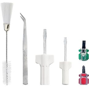 6 Piece Serger Sewing Machine Cleaning Repair Tool, Tweezers Double Headed Lint Brush Screwdrivers for Repair Overlock, Serger Service and More Sewing Machines