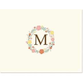 Initial Personalized Note Card (4 Color Choices) - 24 Cards with White Envelopes, 4¼ x 5½ Inch Size, Blank Inside, Add a Name and Initial, For Thank You Notes, or Graduation Gifts