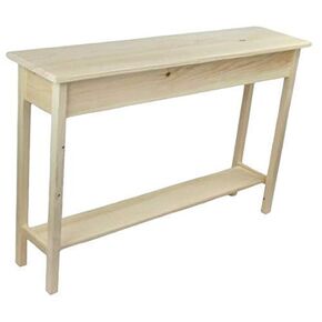 46" Unfinished Console Sofa Table With Bottom Shelf