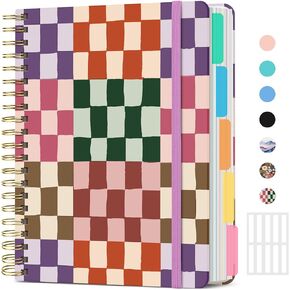 Large Spiral Lined Notebooks for Work With Removable Dividers & Tabs, 8.5"x11" Hardcover 5 Subject Notebook for Note Taking & Organizer, A4 College Ruled Journal for Women & Writing, Garden, 280 Pages